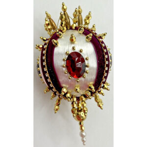 Mary Maxim Design Works Beaded Ornament Kit #6352 Finished Ornament & Box U134